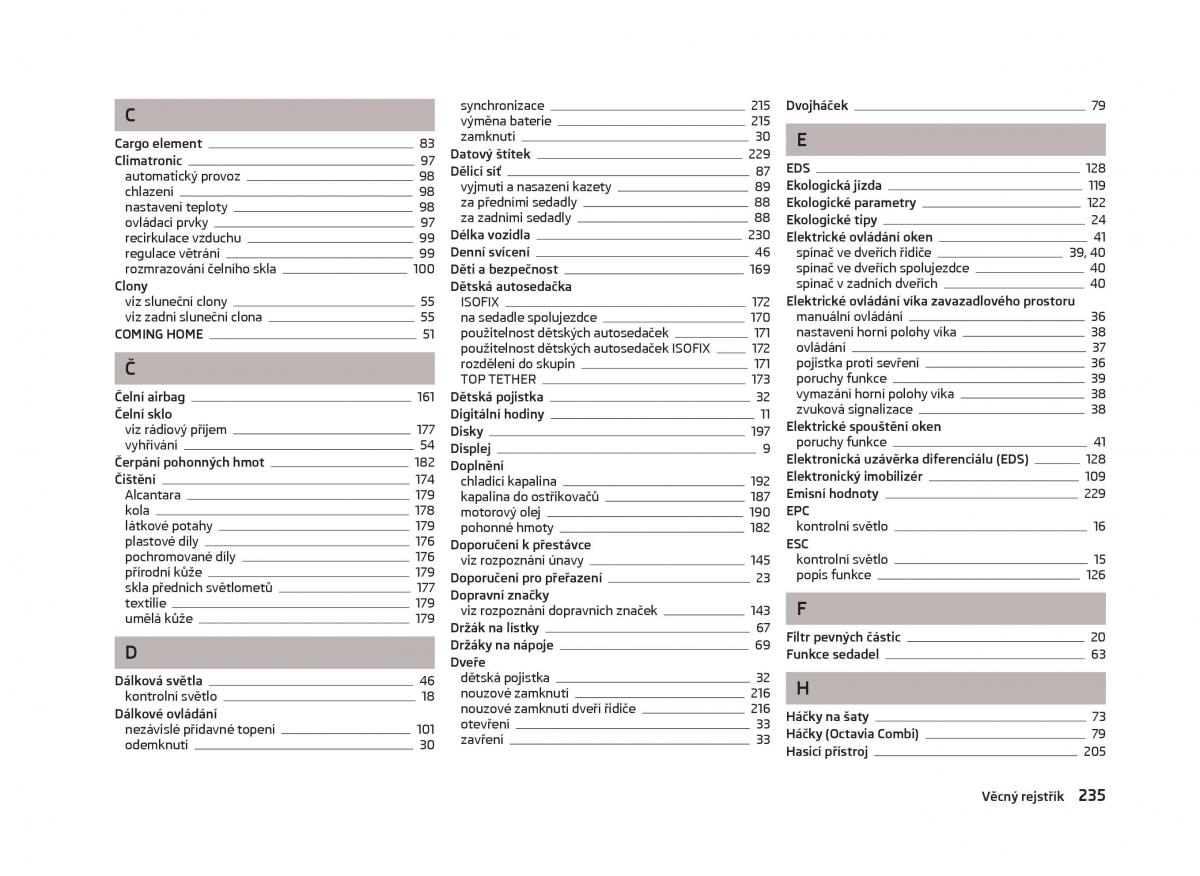 Skoda Octavia III 3 navod k obsludze / page 237