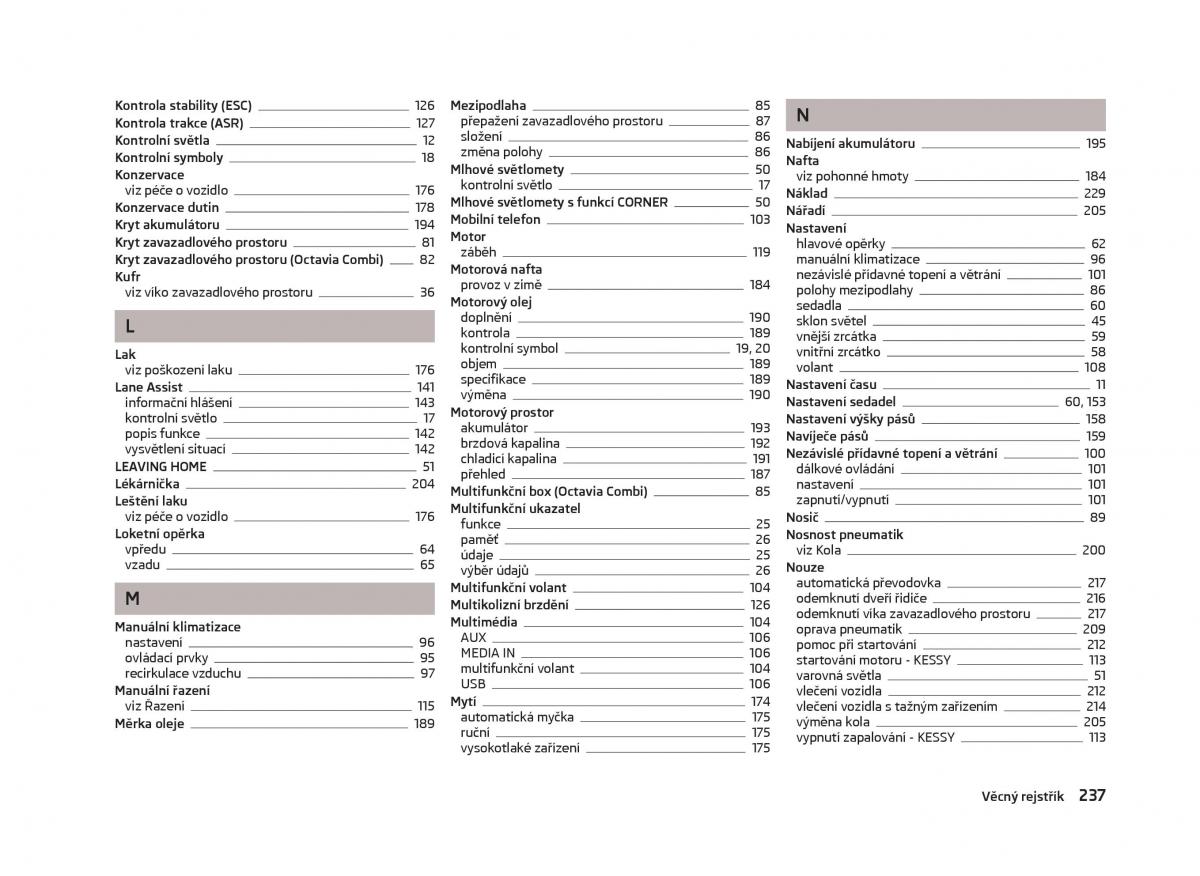 Skoda Octavia III 3 navod k obsludze / page 239