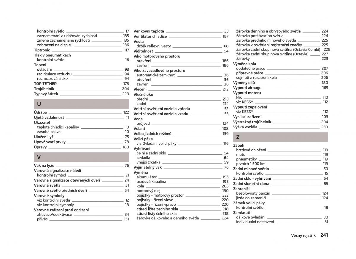 Skoda Octavia III 3 navod k obsludze / page 243