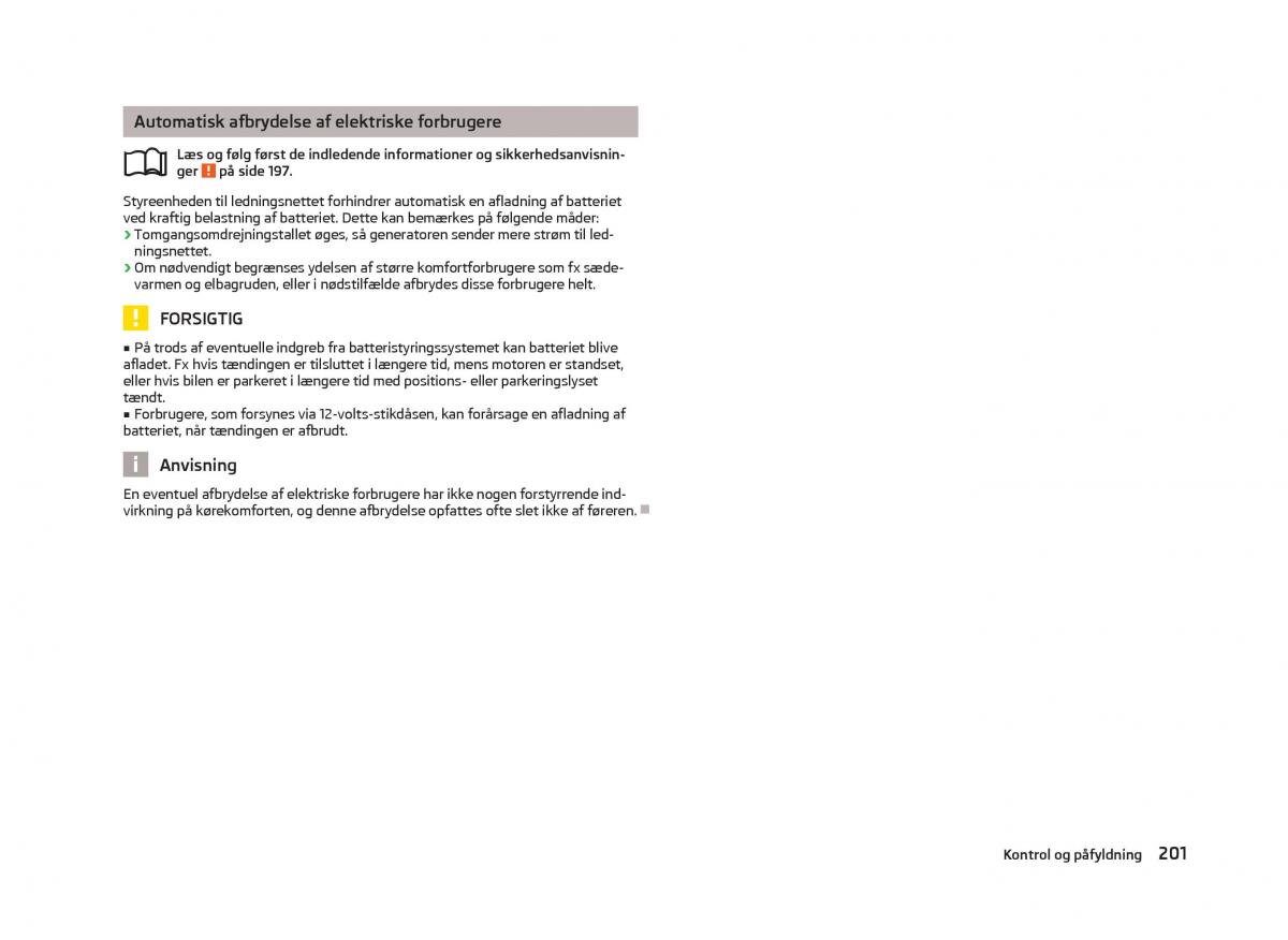 Skoda Octavia III 3 Bilens instruktionsbog / page 203