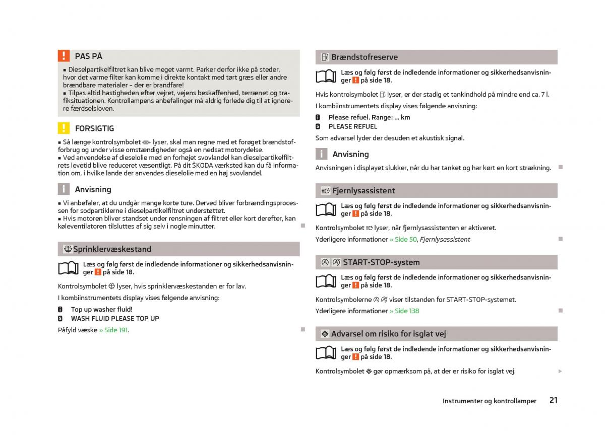 Skoda Octavia III 3 Bilens instruktionsbog / page 23