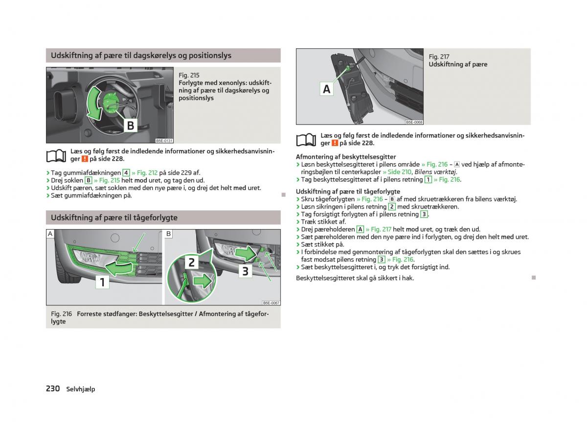 Skoda Octavia III 3 Bilens instruktionsbog / page 232