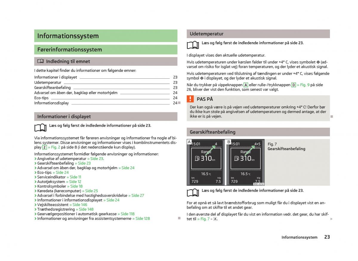 Skoda Octavia III 3 Bilens instruktionsbog / page 25