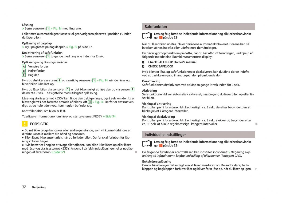 Skoda Octavia III 3 Bilens instruktionsbog / page 34