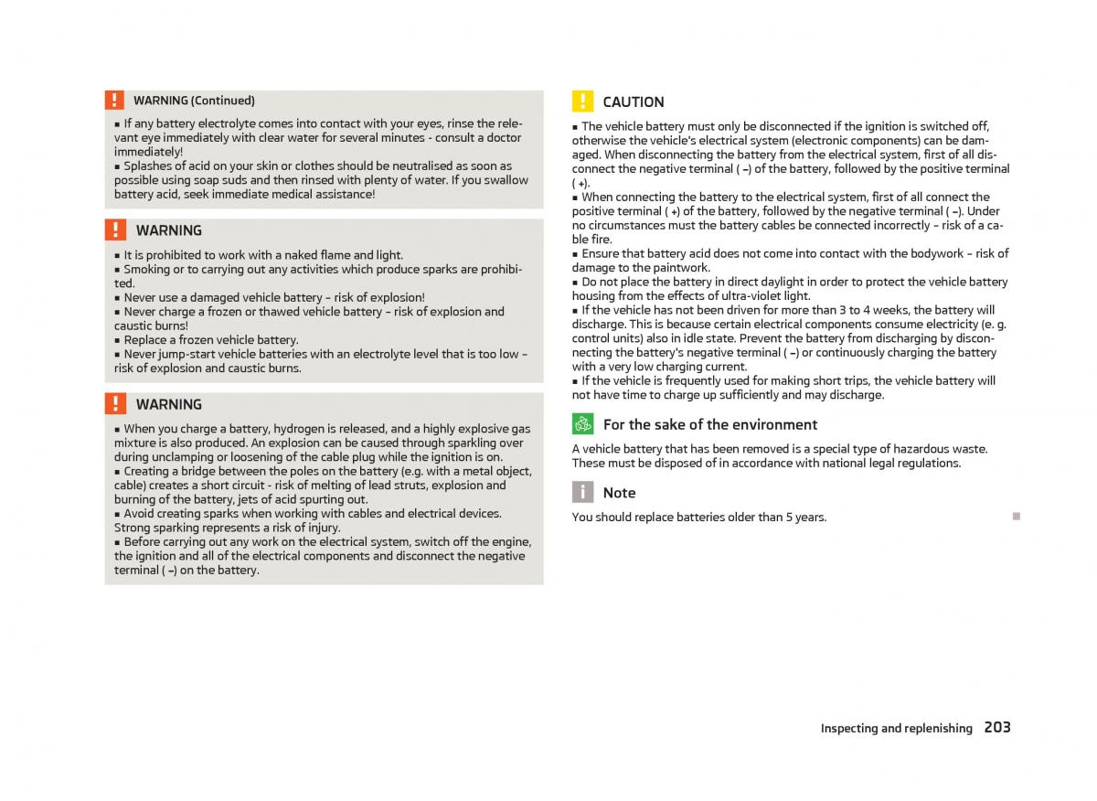 Skoda Octavia III 3 owners manual / page 205