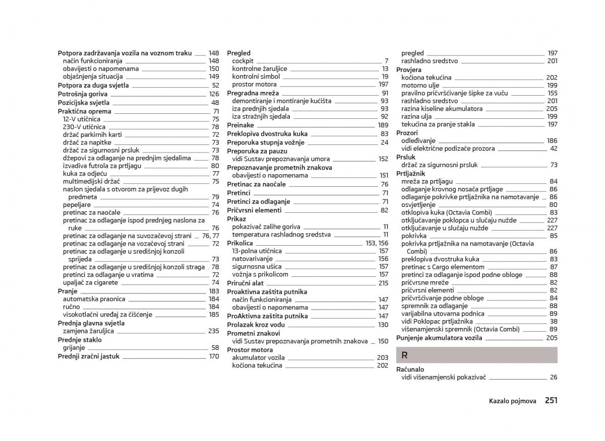 Skoda Octavia III 3 vlasnicko uputstvo / page 253