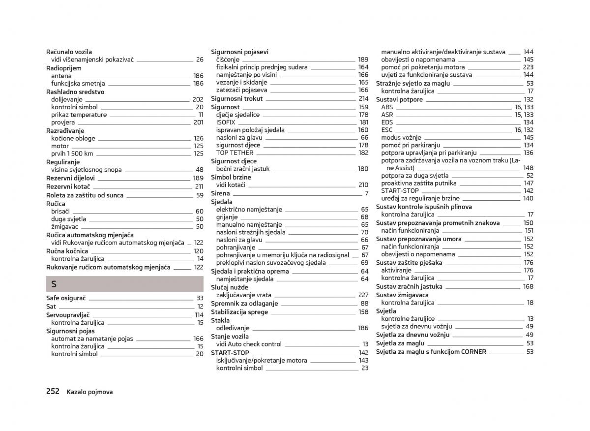 Skoda Octavia III 3 vlasnicko uputstvo / page 254