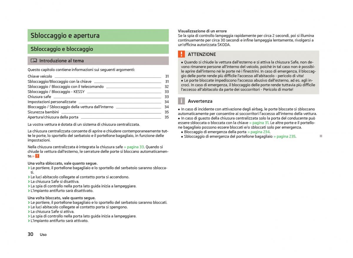 Skoda Octavia III 3 manuale del proprietario / page 32