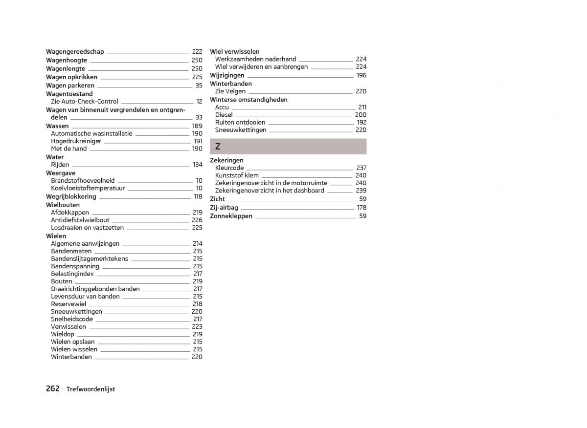 Skoda Octavia III 3 handleiding / page 264