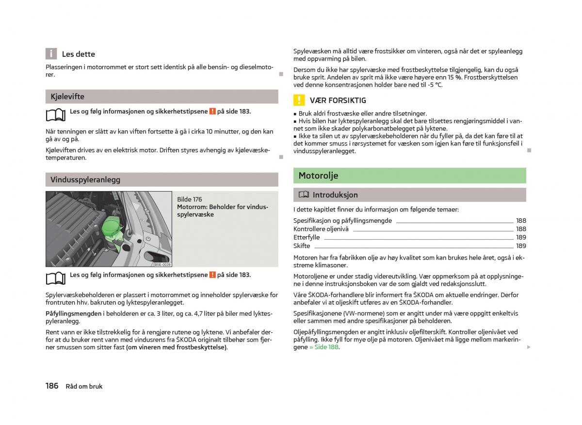 Skoda Octavia III 3 bruksanvisningen / page 188