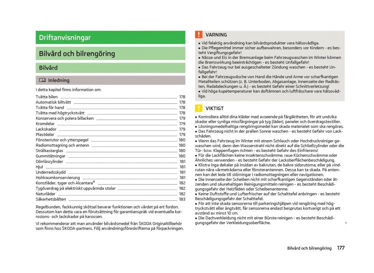 Skoda Octavia III 3 instruktionsbok / page 179
