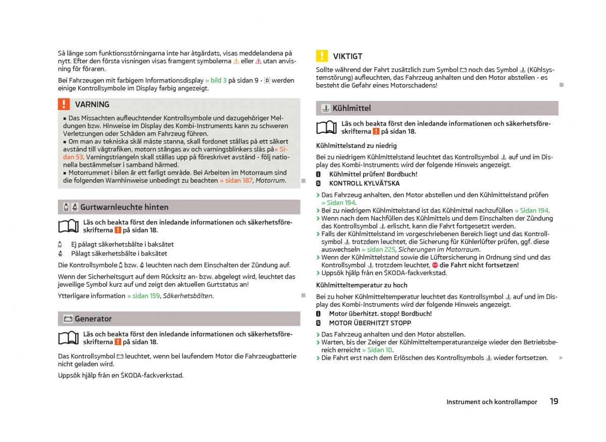 Skoda Octavia III 3 instruktionsbok / page 21