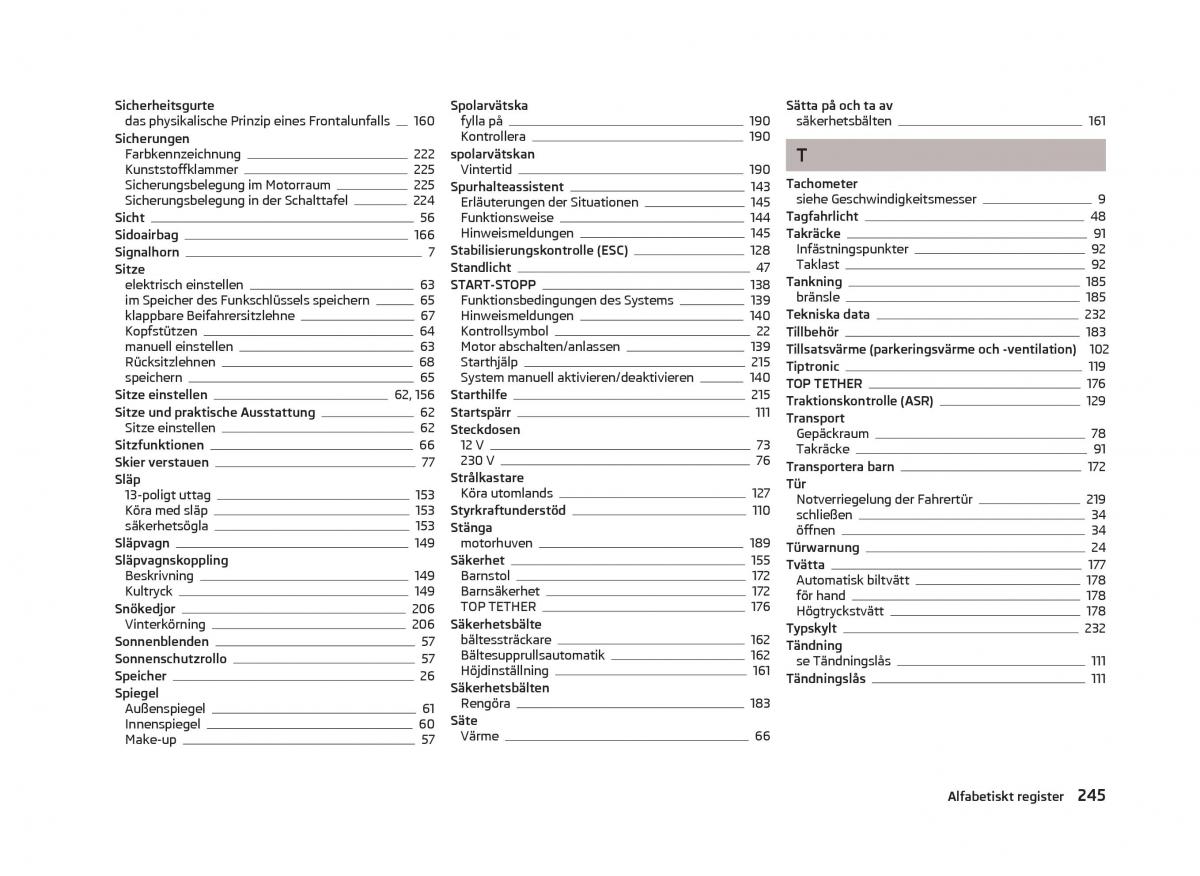 Skoda Octavia III 3 instruktionsbok / page 247