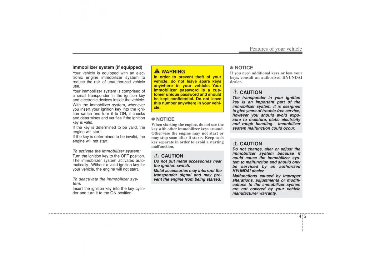 Hyundai Sonata VI 6 YF i45 owners manual / page 87