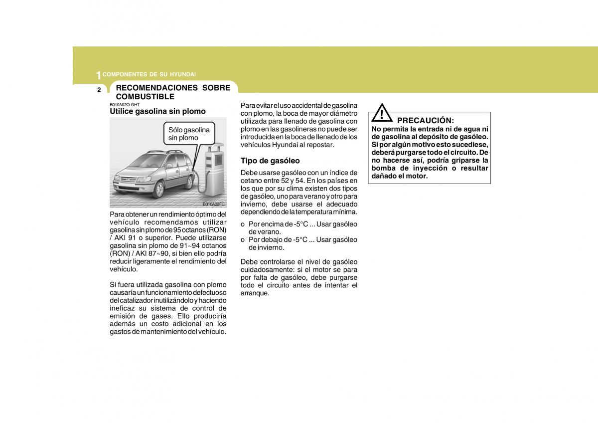 Hyundai Matrix manual del propietario / page 12