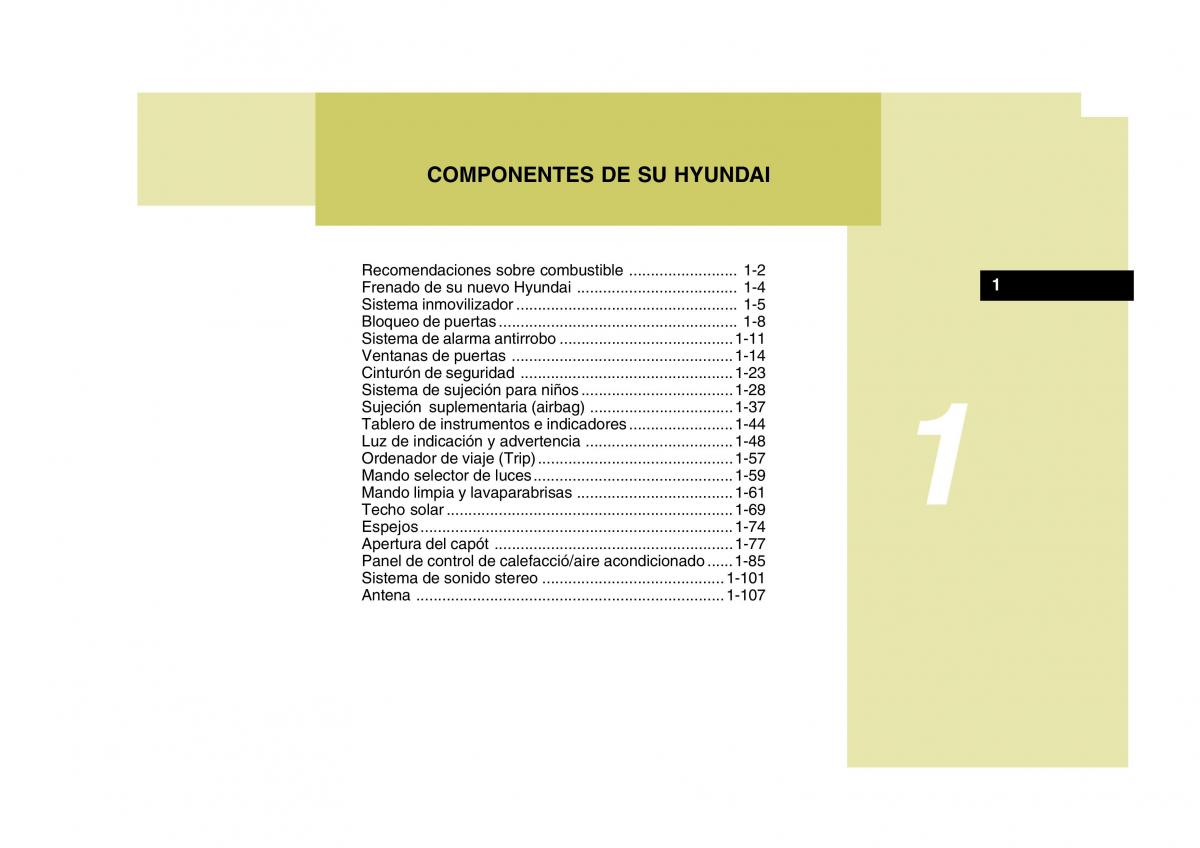 Hyundai Matrix manual del propietario / page 11