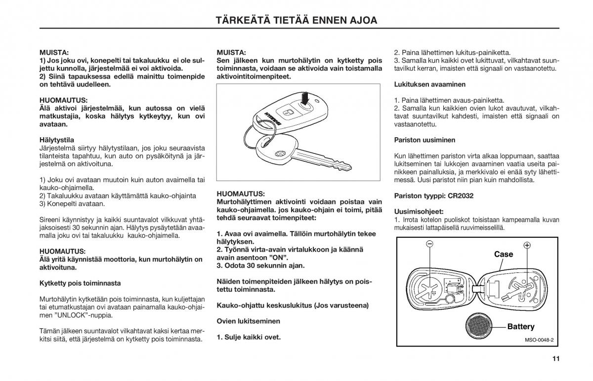 Hyundai Matrix omistajan kasikirja / page 11