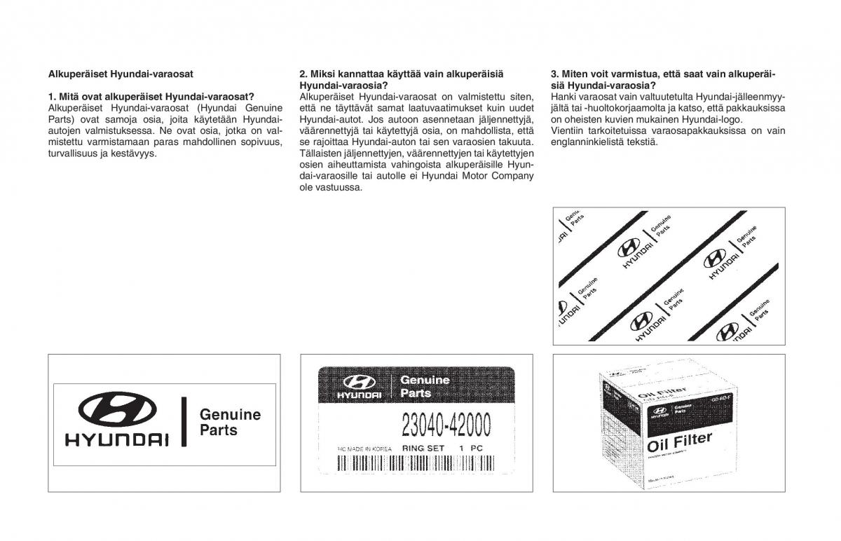 Hyundai Matrix omistajan kasikirja / page 4