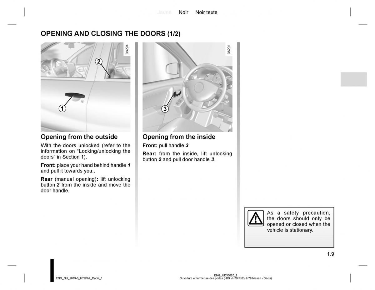 manual  Dacia Duster owners manual / page 13