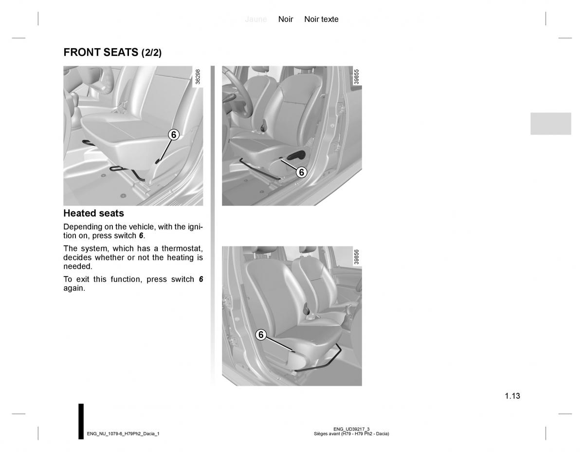 Dacia Duster owners manual / page 17