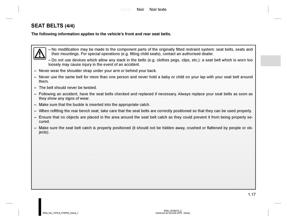 manual  Dacia Duster owners manual / page 21