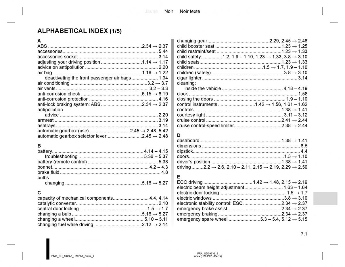 Dacia Duster owners manual / page 249