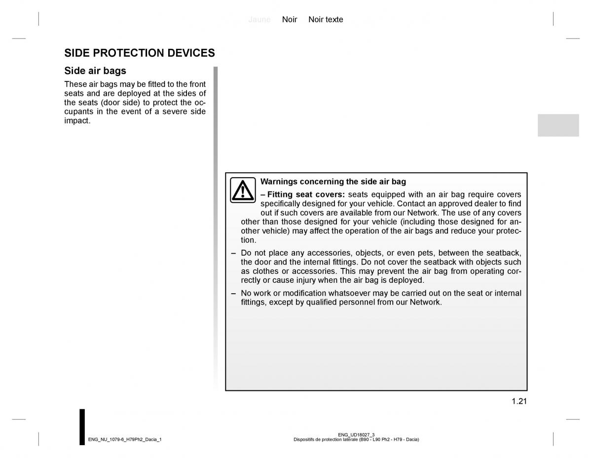 Dacia Duster owners manual / page 25