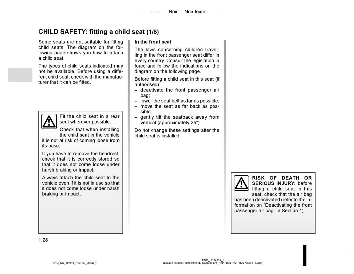 Dacia Duster owners manual / page 32