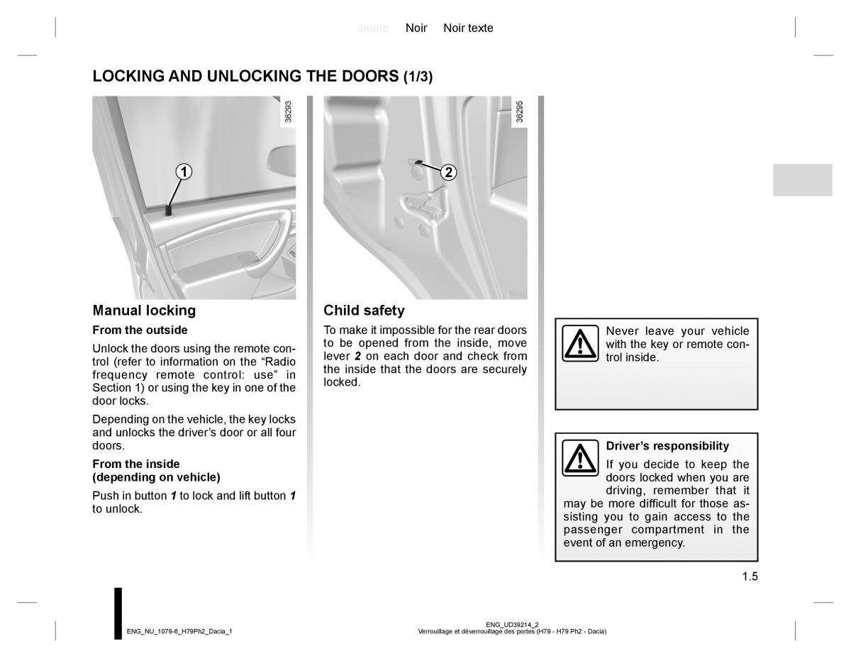 Dacia Duster owners manual / page 9