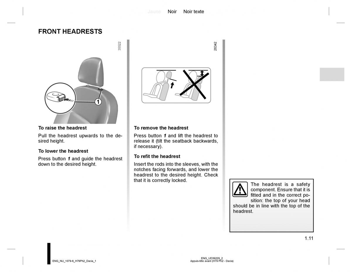 Dacia Duster owners manual / page 15