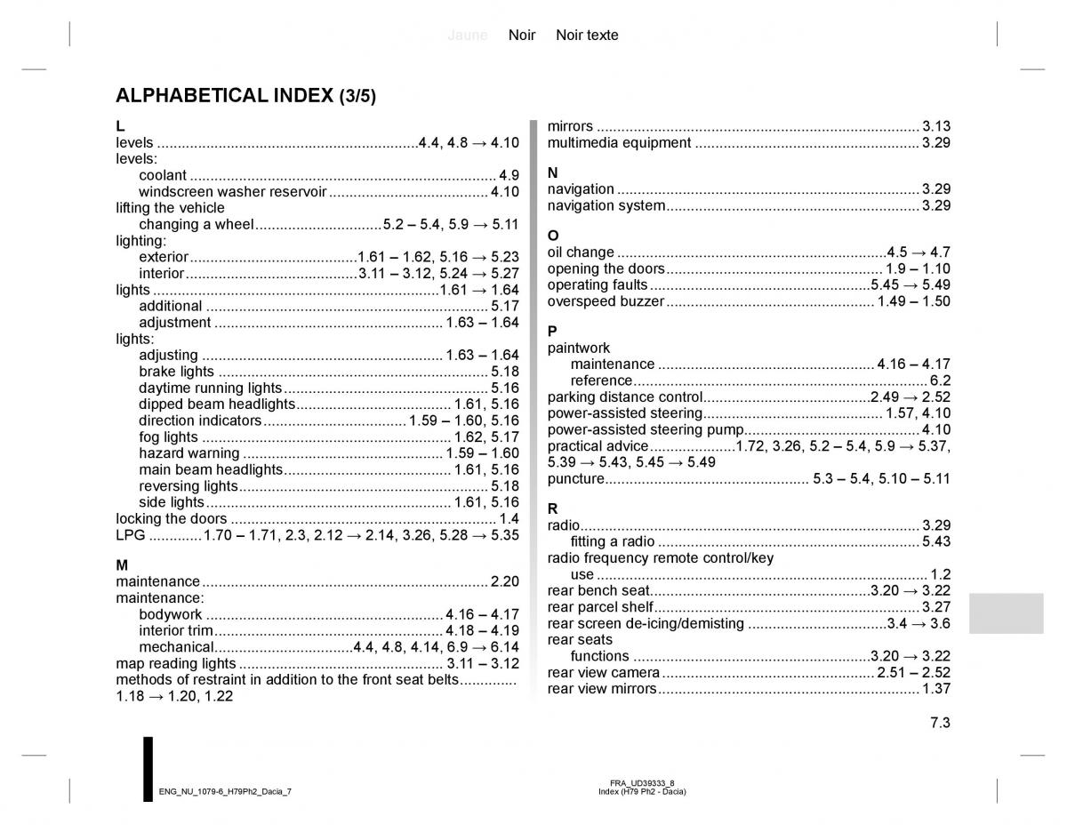 Dacia Duster owners manual / page 251