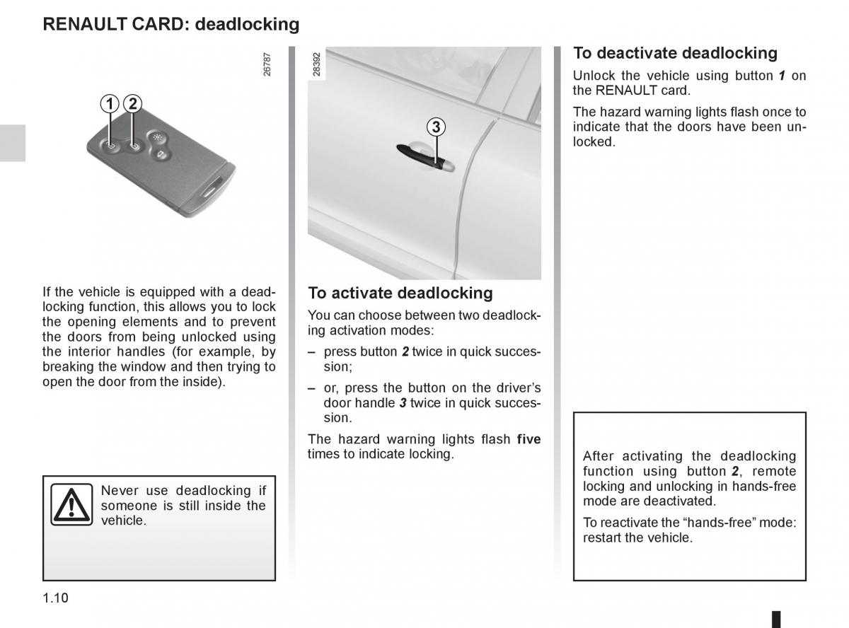 Renault Fluence owners manual / page 14