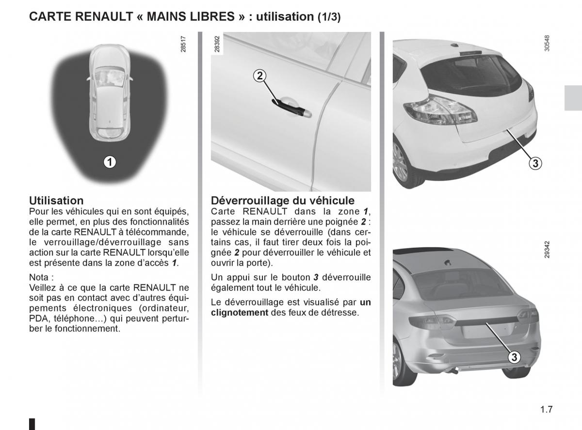Renault Fluence manuel du proprietaire / page 9