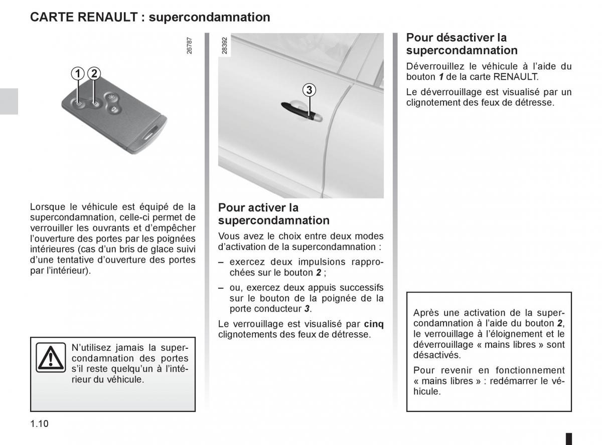 Renault Fluence manuel du proprietaire / page 12