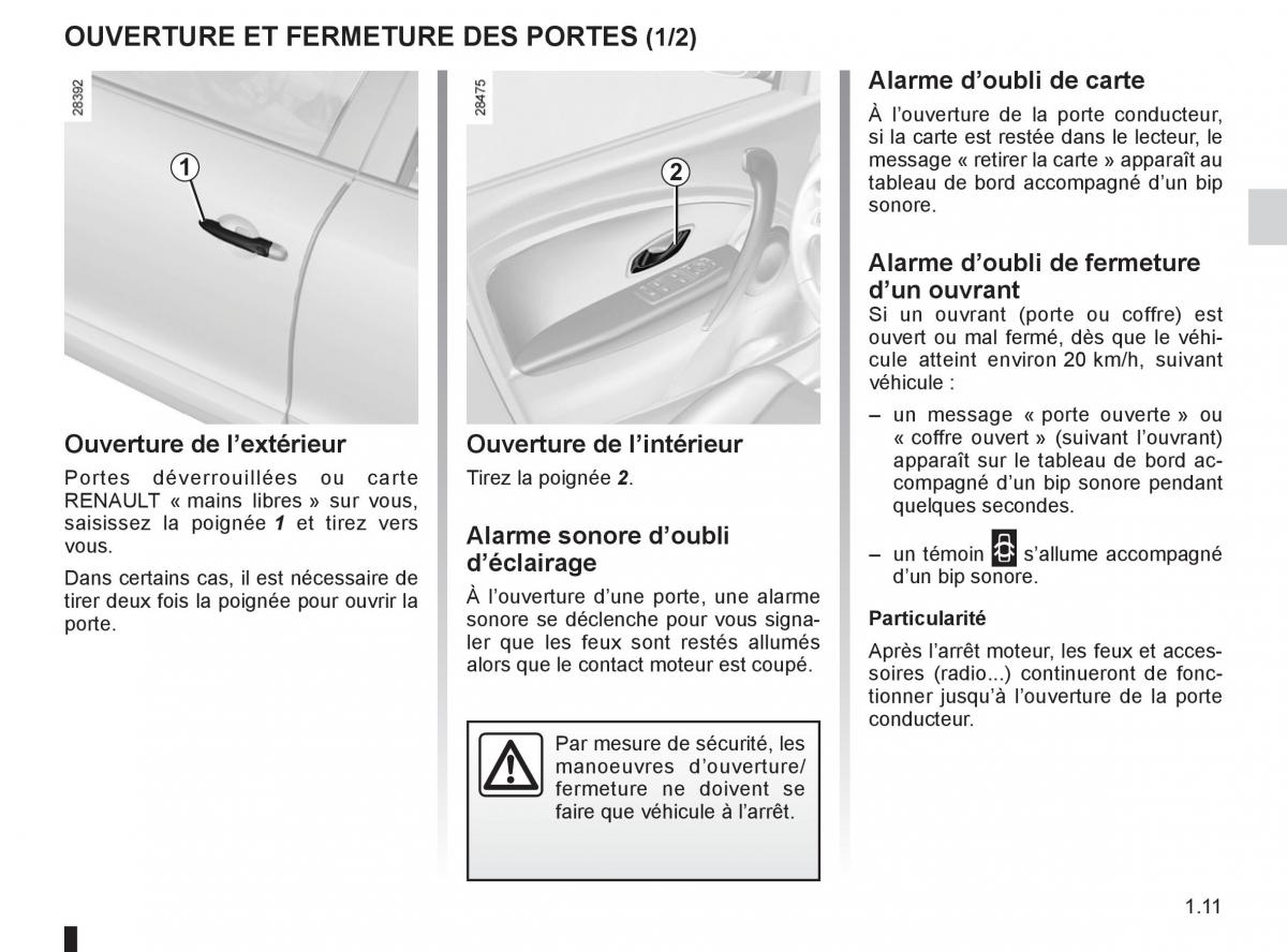 Renault Fluence manuel du proprietaire / page 13