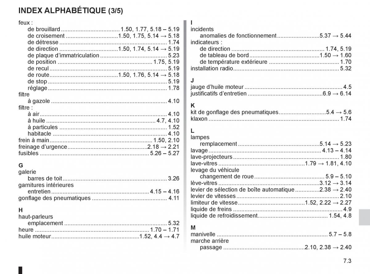 Renault Fluence manuel du proprietaire / page 237