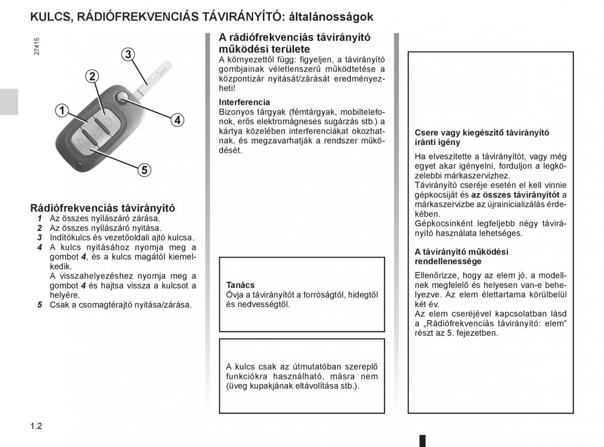 Renault Fluence Kezelesi utmutato / page 6