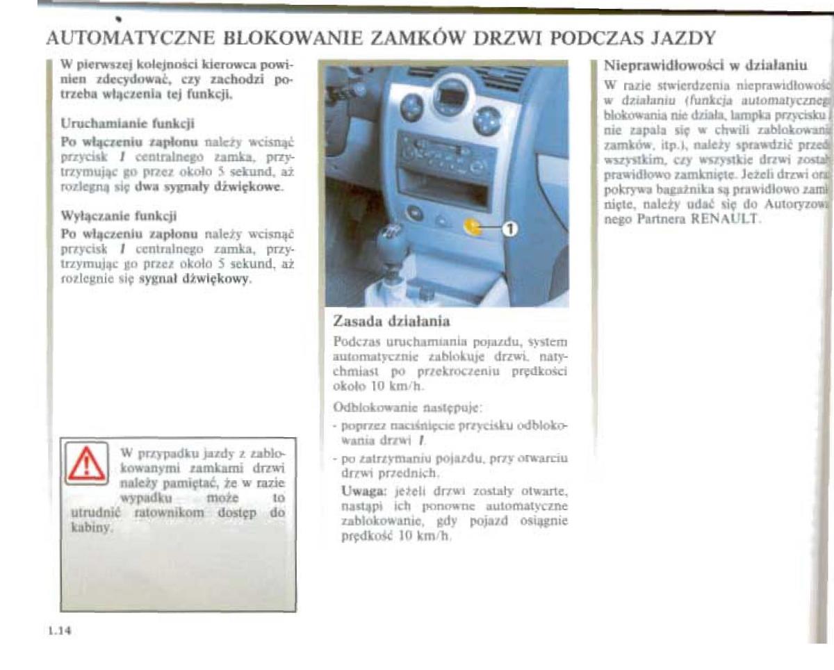 Renault Megane II 2 instrukcja obslugi / page 21