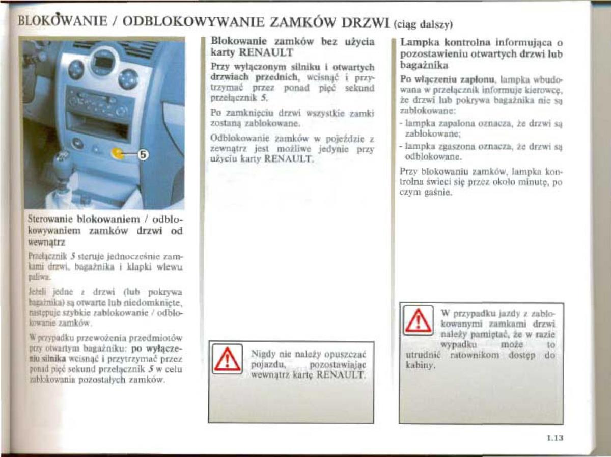 Renault Megane II 2 instrukcja obslugi page 20 pdf