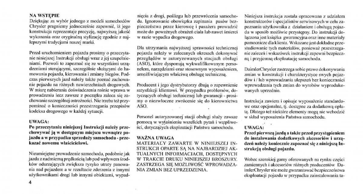 Chrysler 300C I 1 instrukcja obslugi / page 4