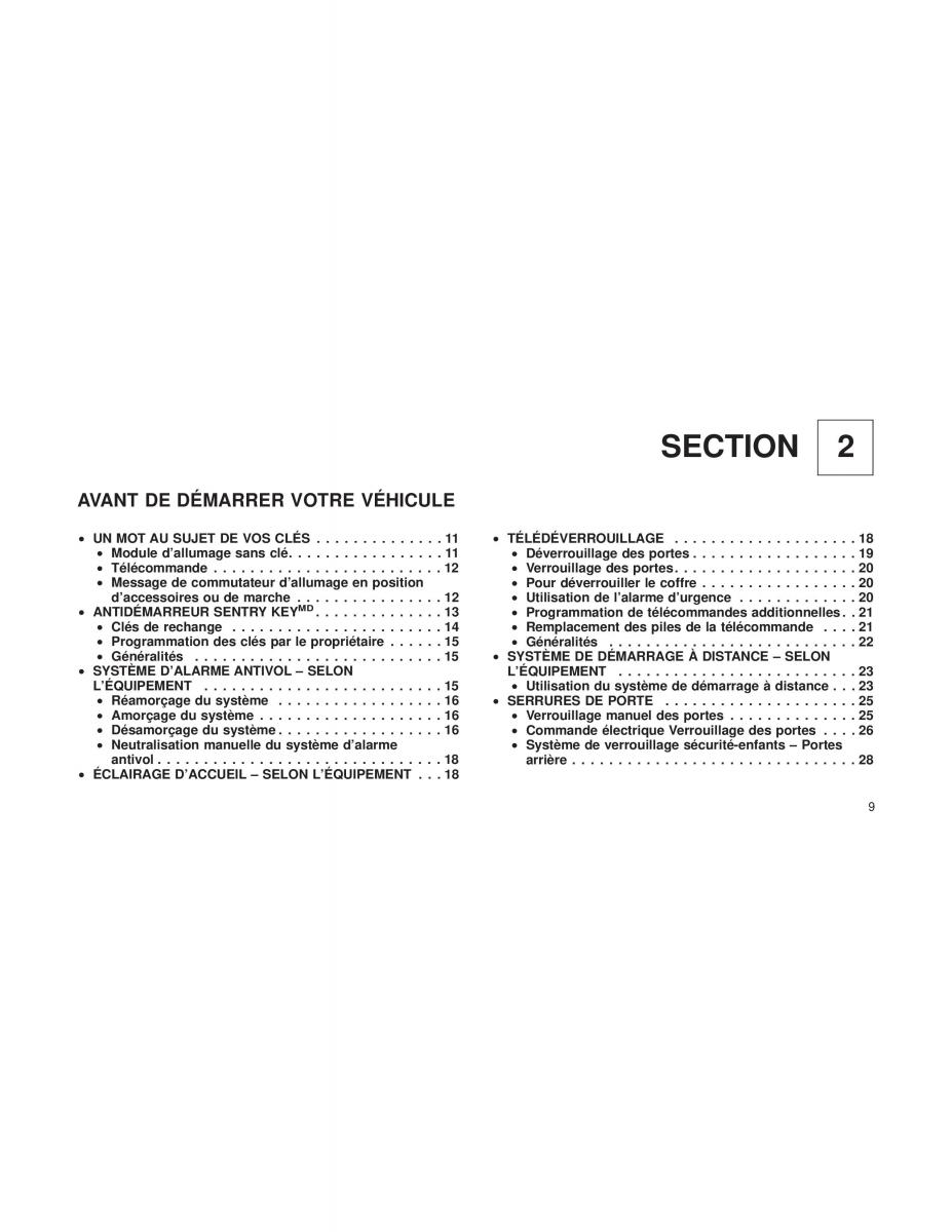 manual  Chrysler 300C II 2 manuel du proprietaire / page 11