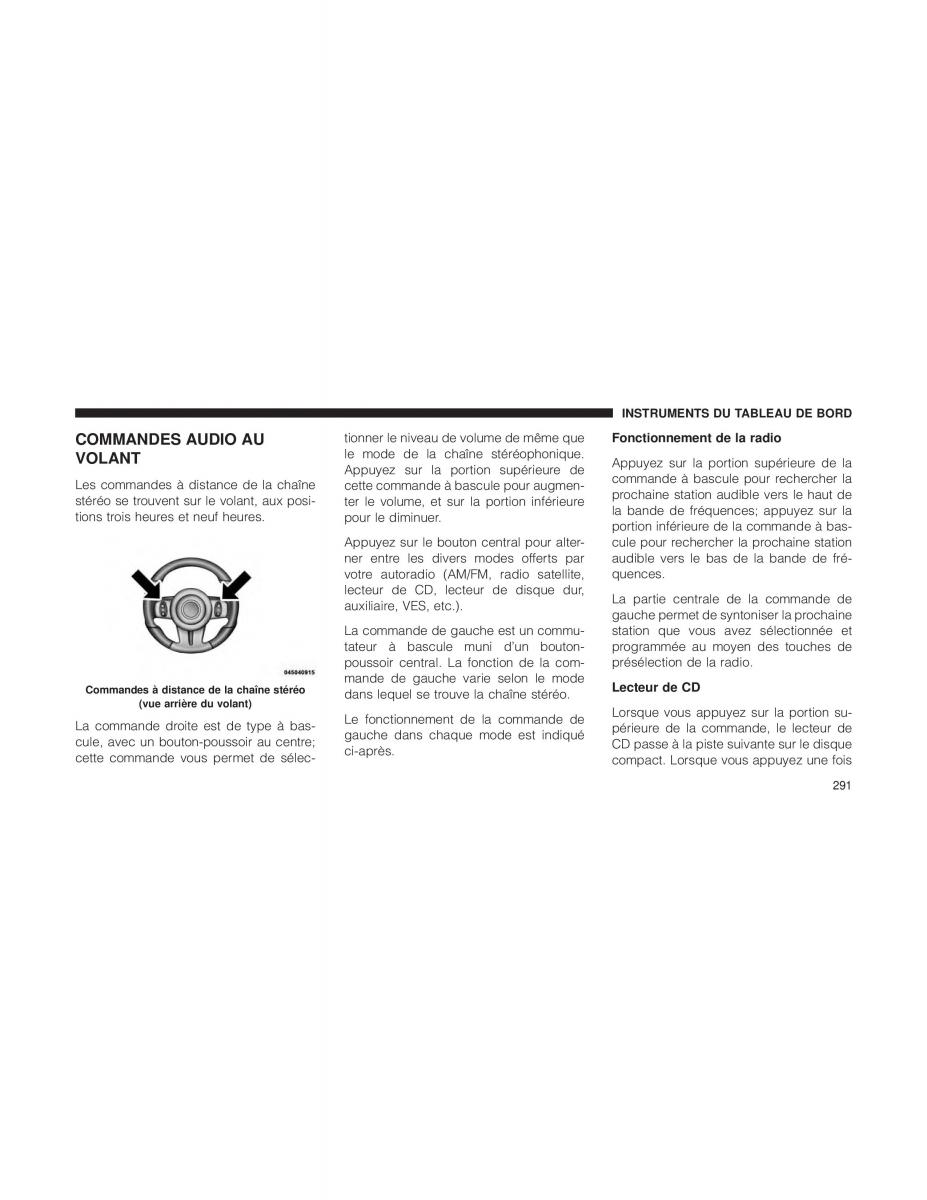 Chrysler 300C II 2 SRT manuel du proprietaire / page 293