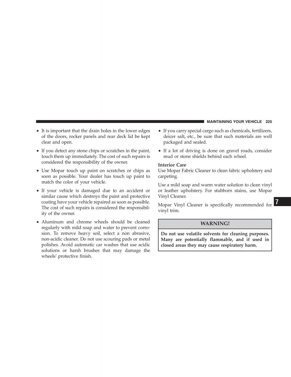Chrysler 300M owners manual / page 225