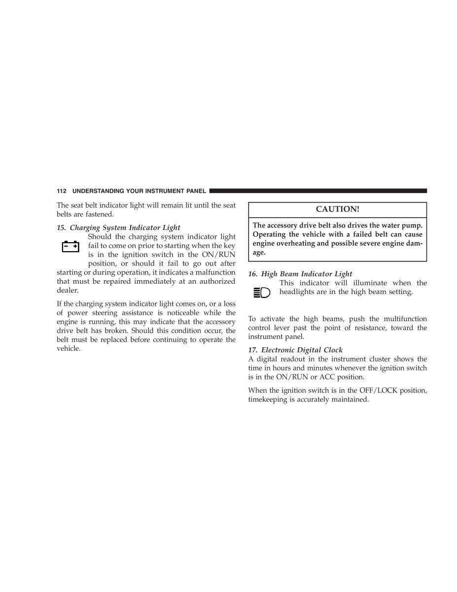 Chrysler Crossfire owners manual / page 112