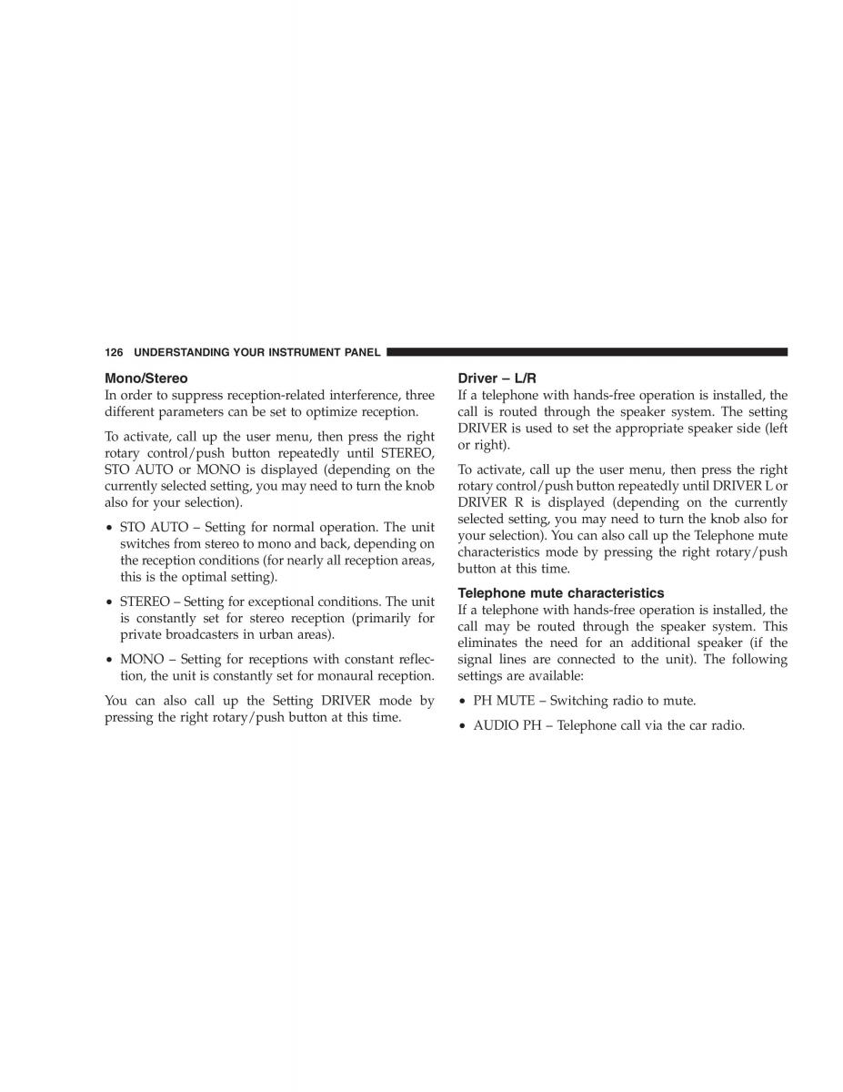 Chrysler Crossfire owners manual / page 126