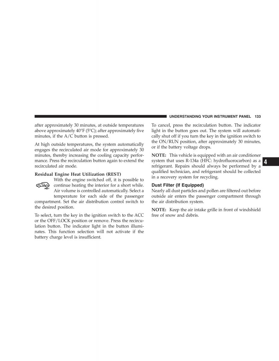Chrysler Crossfire owners manual / page 133