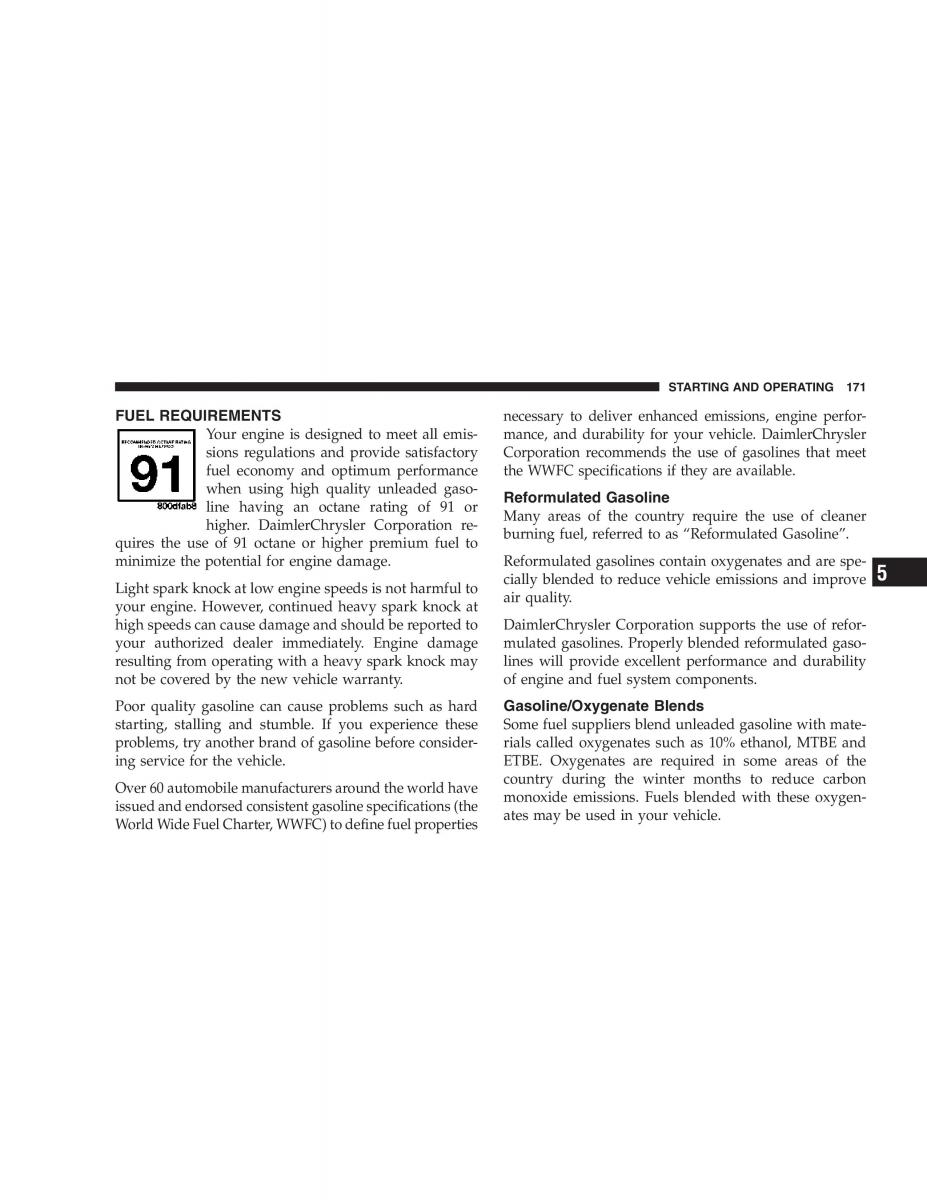 Chrysler Crossfire owners manual / page 171