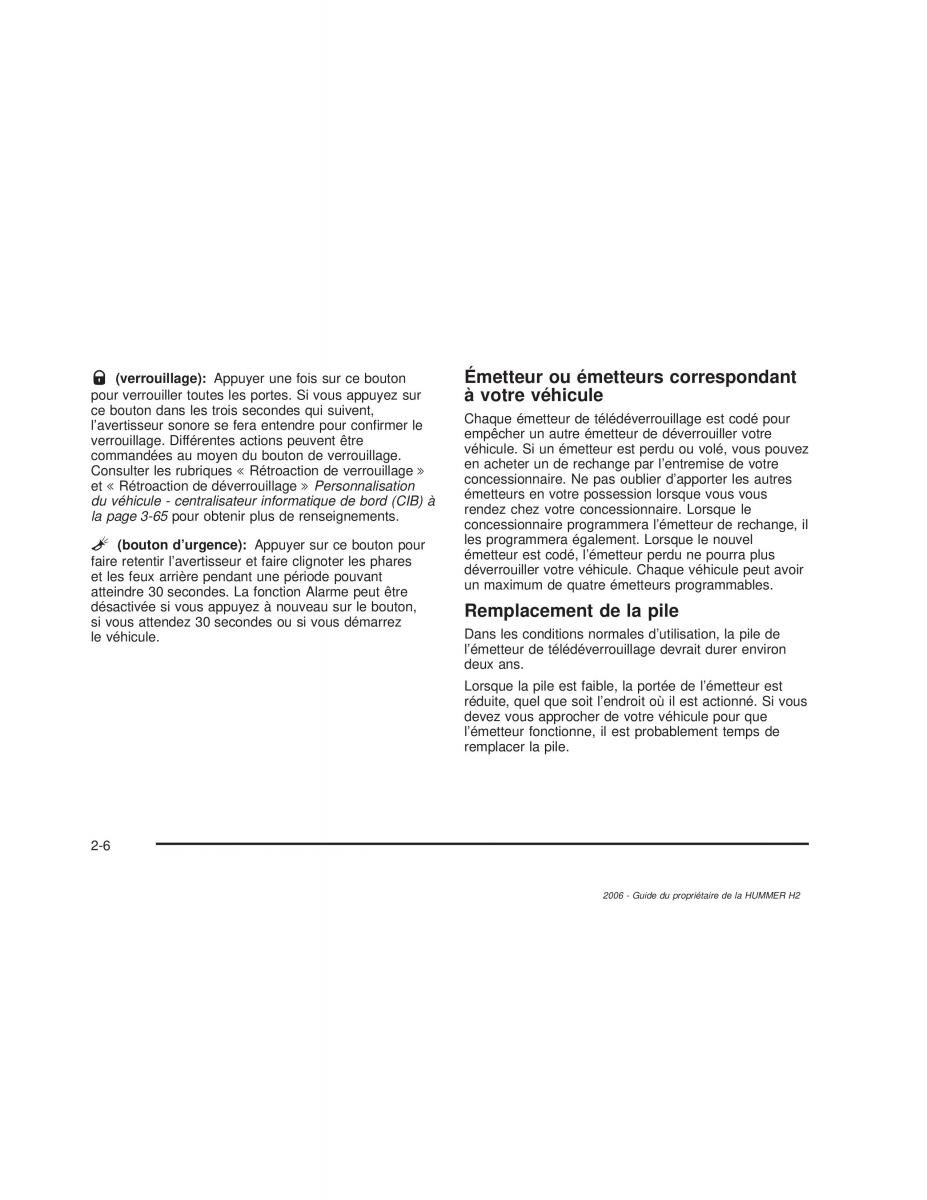 Hummer H2 manuel du proprietaire / page 91