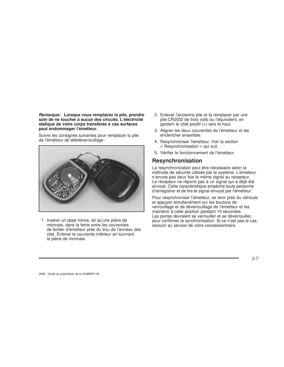 Hummer H2 manuel du proprietaire / page 92