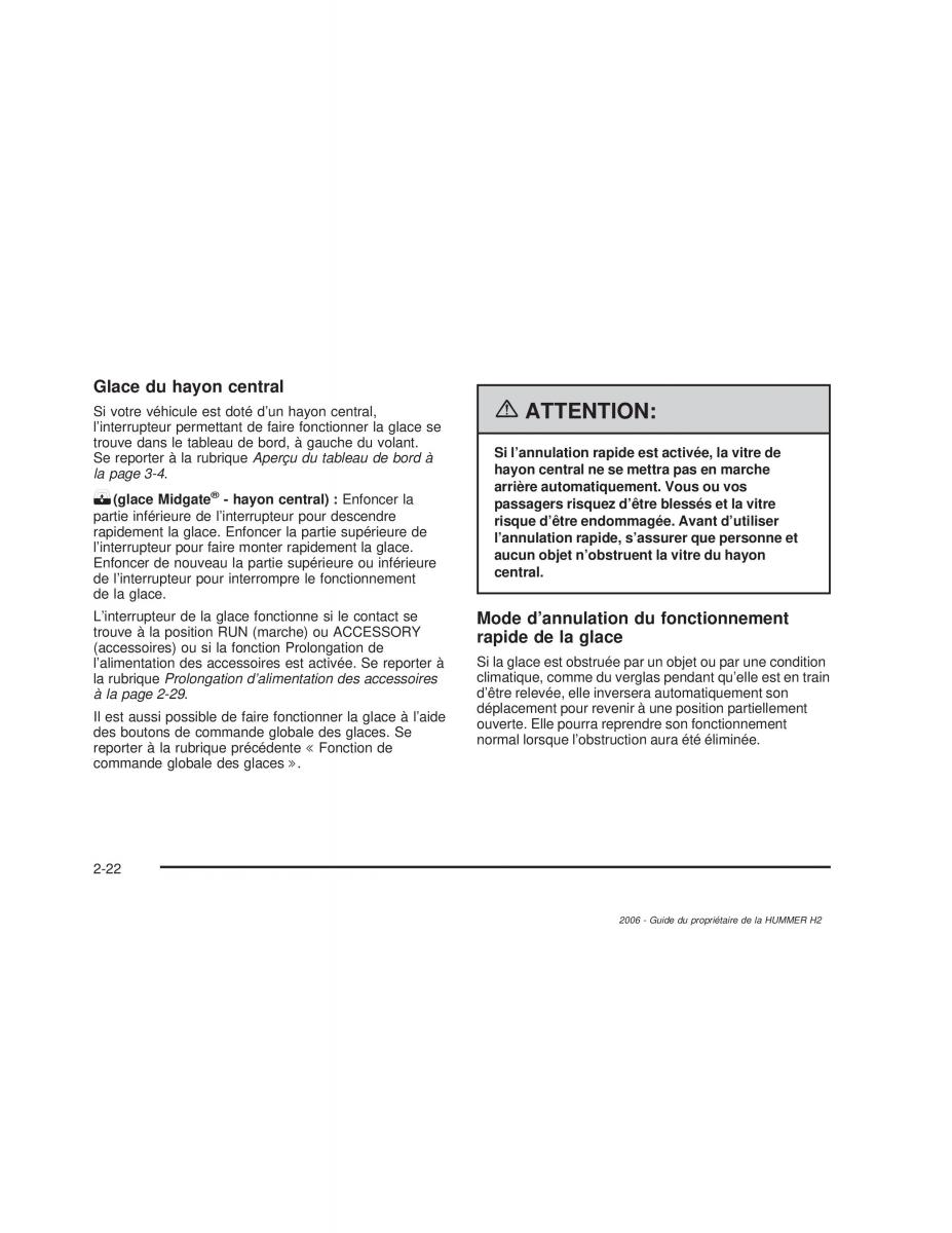 Hummer H2 manuel du proprietaire / page 107